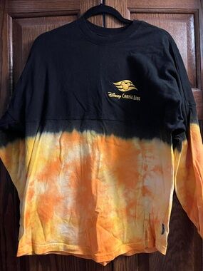 Disney Cruise Line Women's Black & Orange Tie-Dye Pullover Hoodie